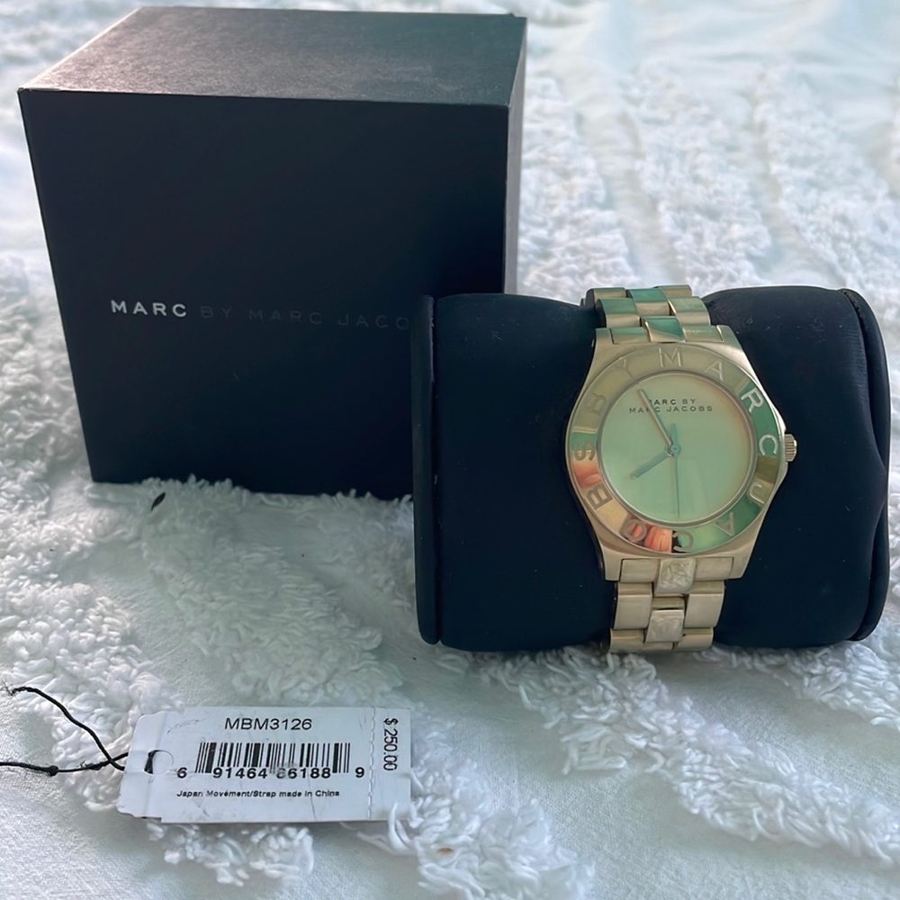 Marc by Marc Jacobs Gold watch with box.